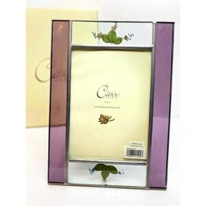 Carr Frames Stained Glass/Pewter Pressed Flower Picture Frame 5x7 With Stand
